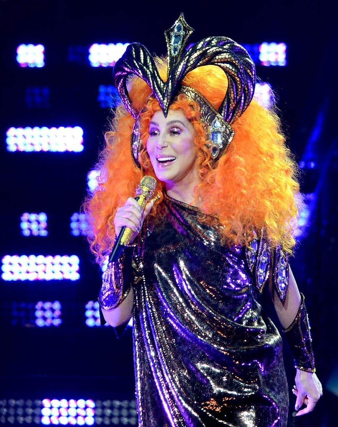 Cher photographed during her opening at Spectrum Center in Charlotte on Tuesday.