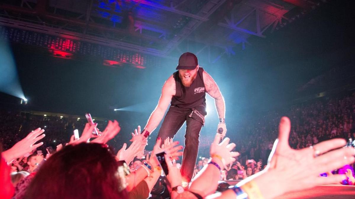 Country music star Brantley Gilbert performed in Rupp Arena in Lexington, Ky., on Jan. 29, 2016.