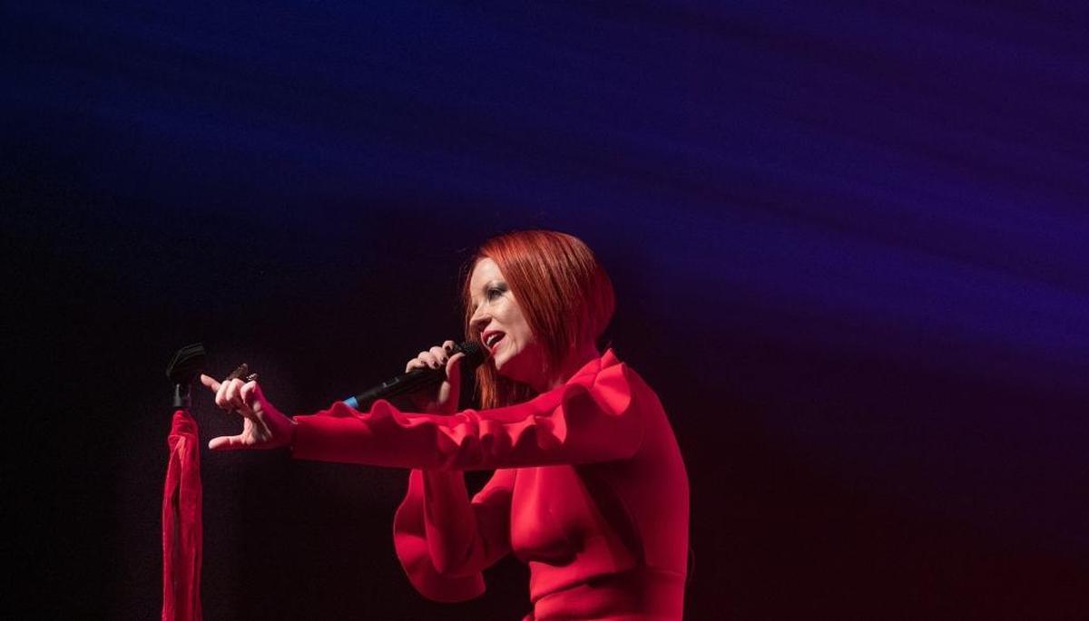 In this photo, Garbage lead singer Shirley Manson performs in Kansas City this past July.