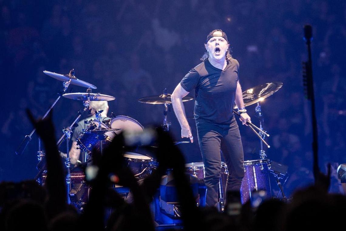 Metallica drummer Lars Ulrich hypes up the Spectrum Center crowd during the band’s October show in Charlotte. A thousand students at Central Piedmont Community College in Charlotte will be awarded scholarships in health care programs thanks to the band’s $100,000 donation to the college this week. The students will be known as Metallica Scholars.