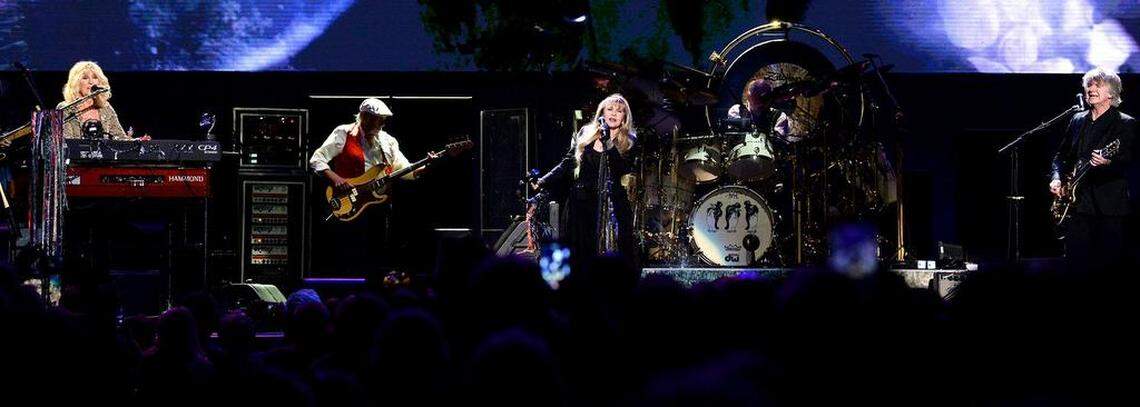 From left, Christine McVie, John McVie, Stevie Nicks, Mick Fleetwood and Neil Finn.