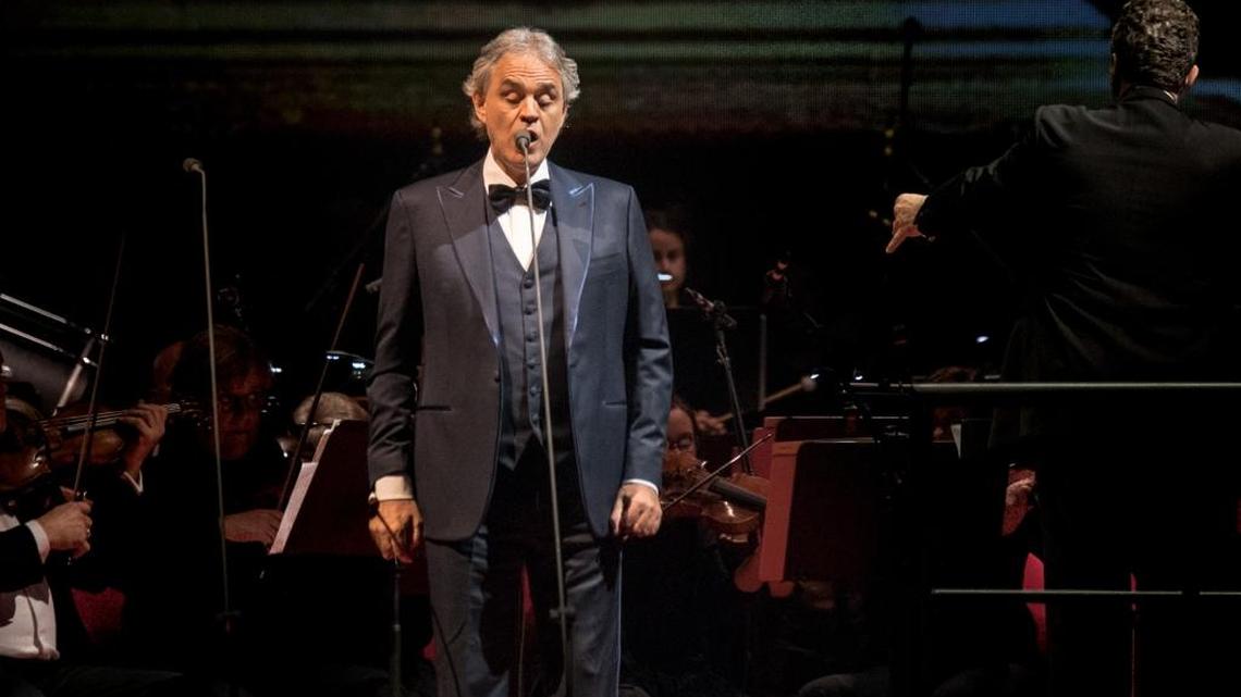 Andrea Bocelli performs “A Concert for Valentines” at Spectrum Center on Friday night.