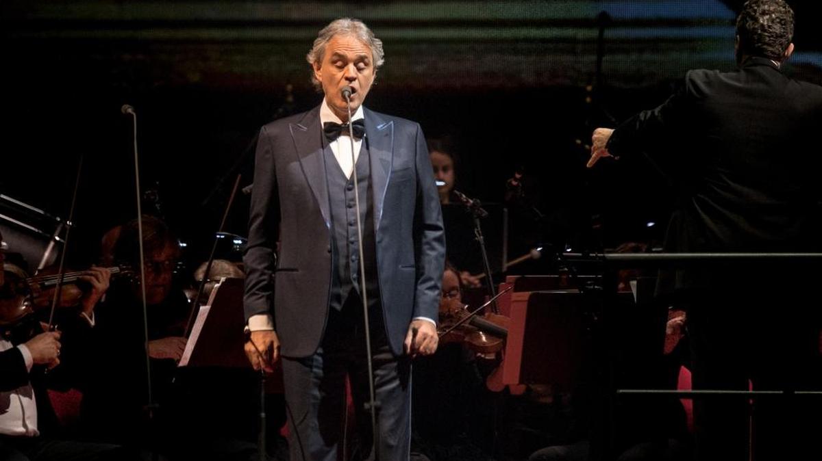 Andrea Bocelli performs “A Concert for Valentines” at Spectrum Center in February 2018.