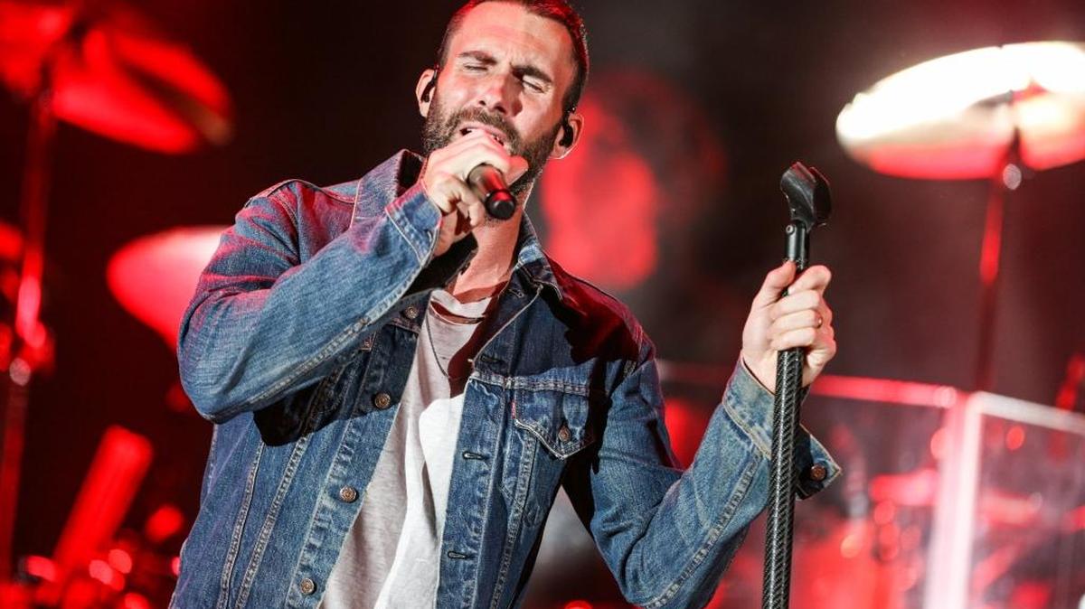 Adam Levine of Maroon 5 performs at the 2015 We Can Survive Concert at the Hollywood Bowl in Los Angeles.