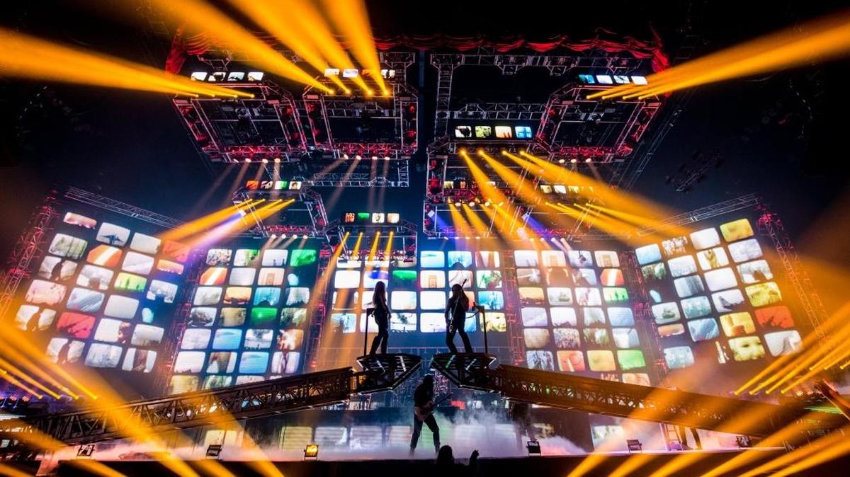 The Trans-Siberian Orchestra rehearses in a file photo.