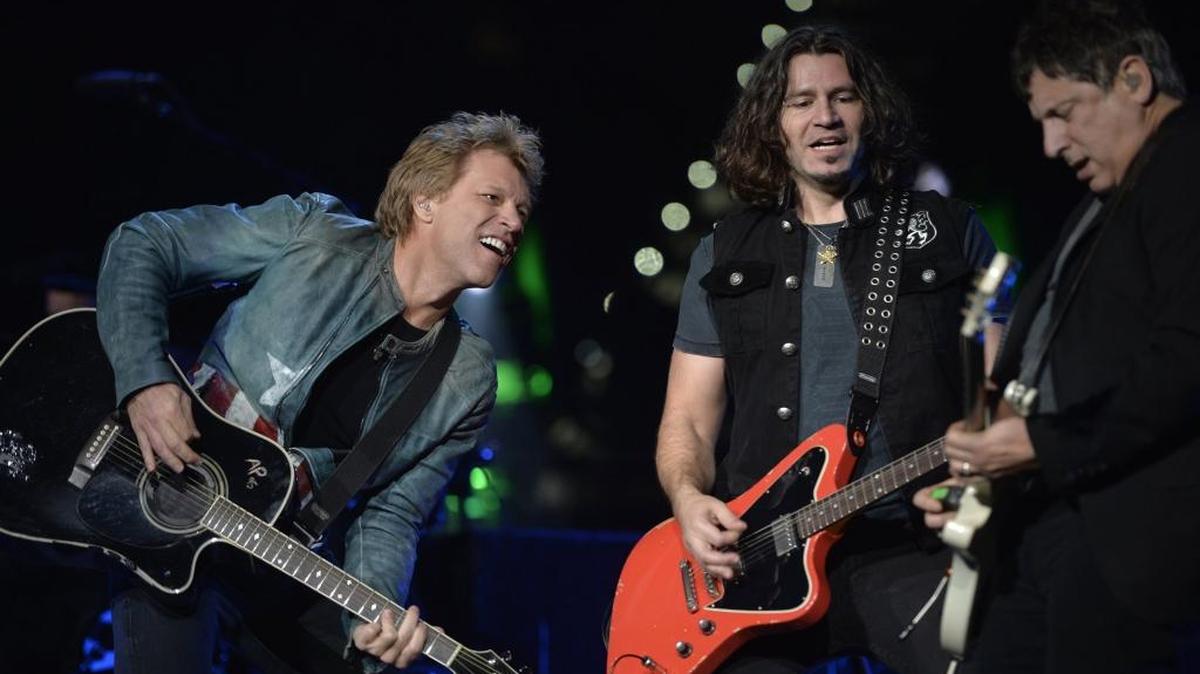 Bon Jovi in concert at PNC Arena in Raleigh in November 2013.