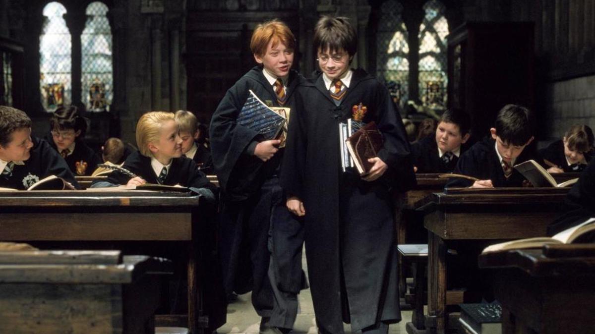 Rupert Grint as Ron Weasley and Daniel Radcliffe as Harry Potter in Warner Brothers’ “Harry Potter and The Sorcerer’s Stone.”