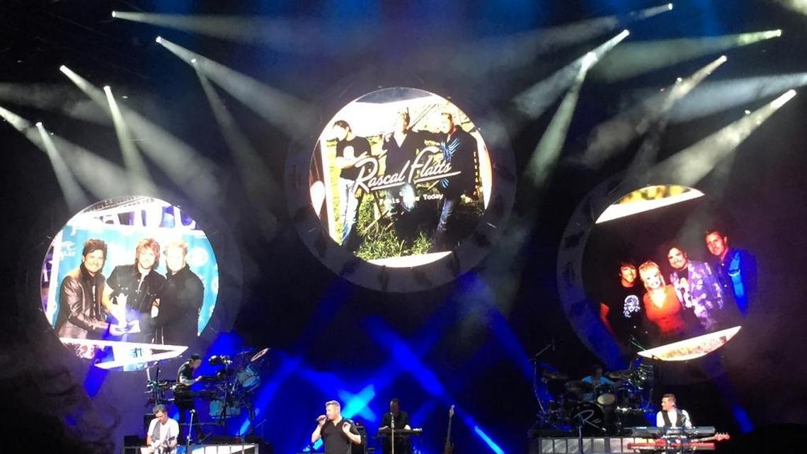 Rascal Flatts performs at PNC Music Pavilion on Friday night.