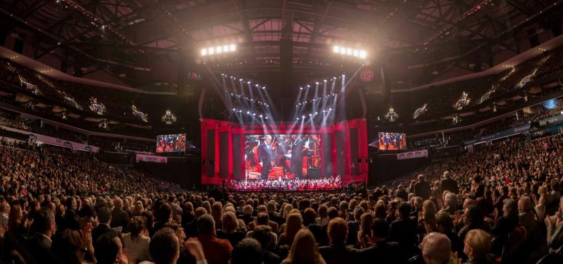 A sellout crowd was on hand at Spectrum Center Friday night to see Andrea Bocelli perform his first-ever concert in Charlotte.
