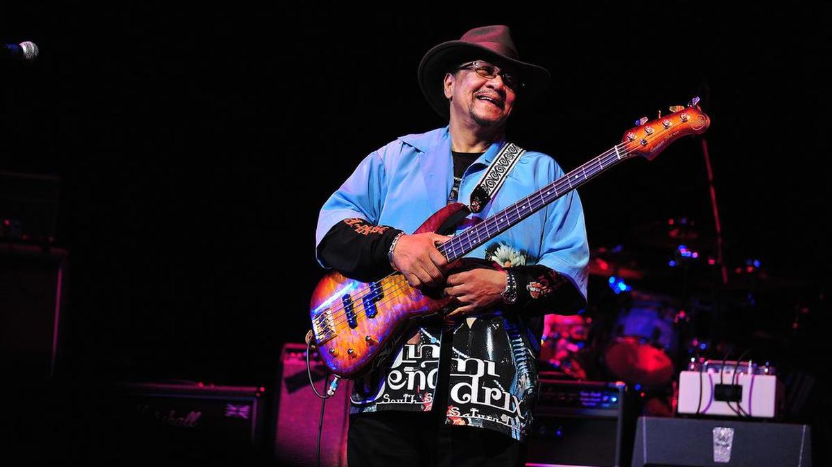 Billy Cox, celebrated bassist from the Jimi Hendrix New Experience and Band of Gypsys, shown in a photo during his performance on the Experience Hendrix Tour in 2008.
