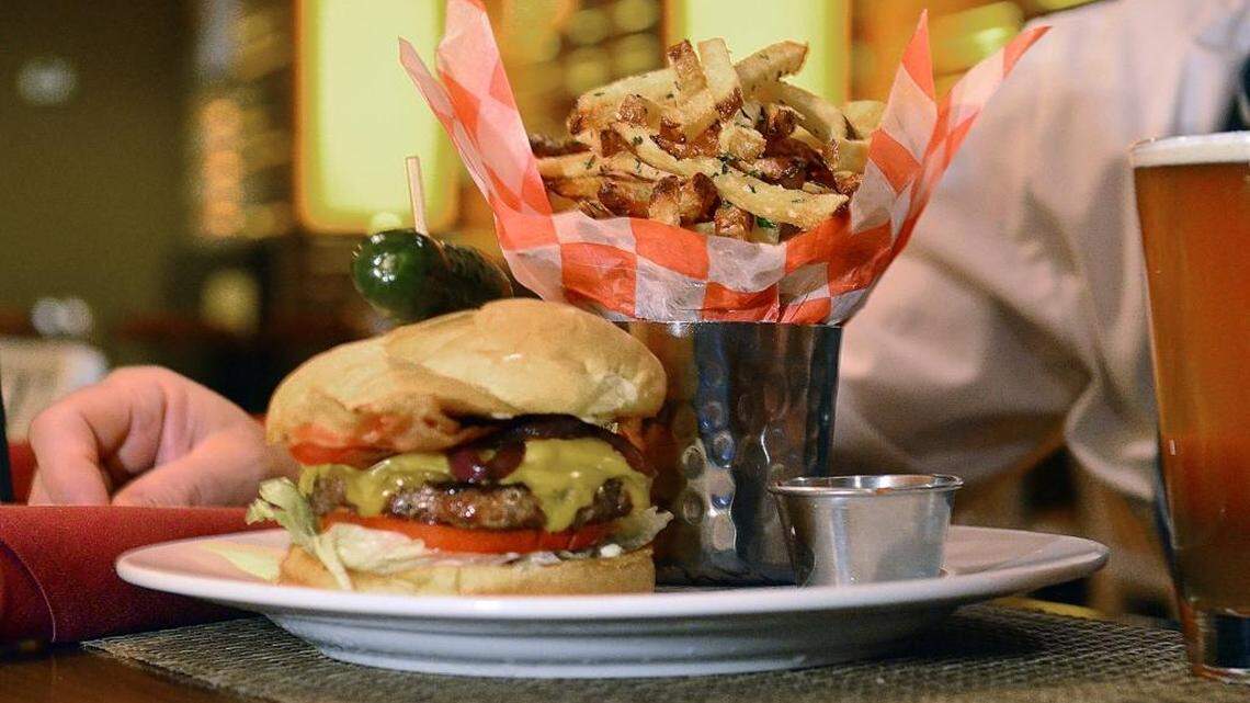 
The Gastro-Pub burger at The Liberty, near East/West Station.
