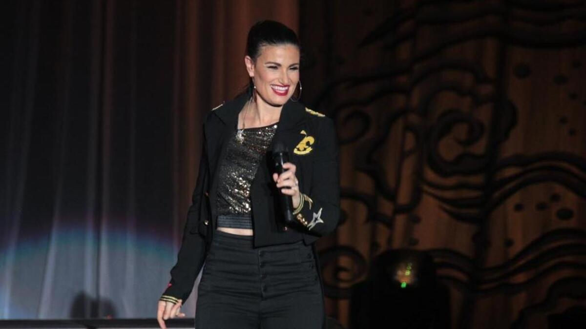 Broadway star Idina Menzel sang signature showtunes as well as rock and other numbers Friday night at the Charlotte Metro Credit Union Ampitheatre.