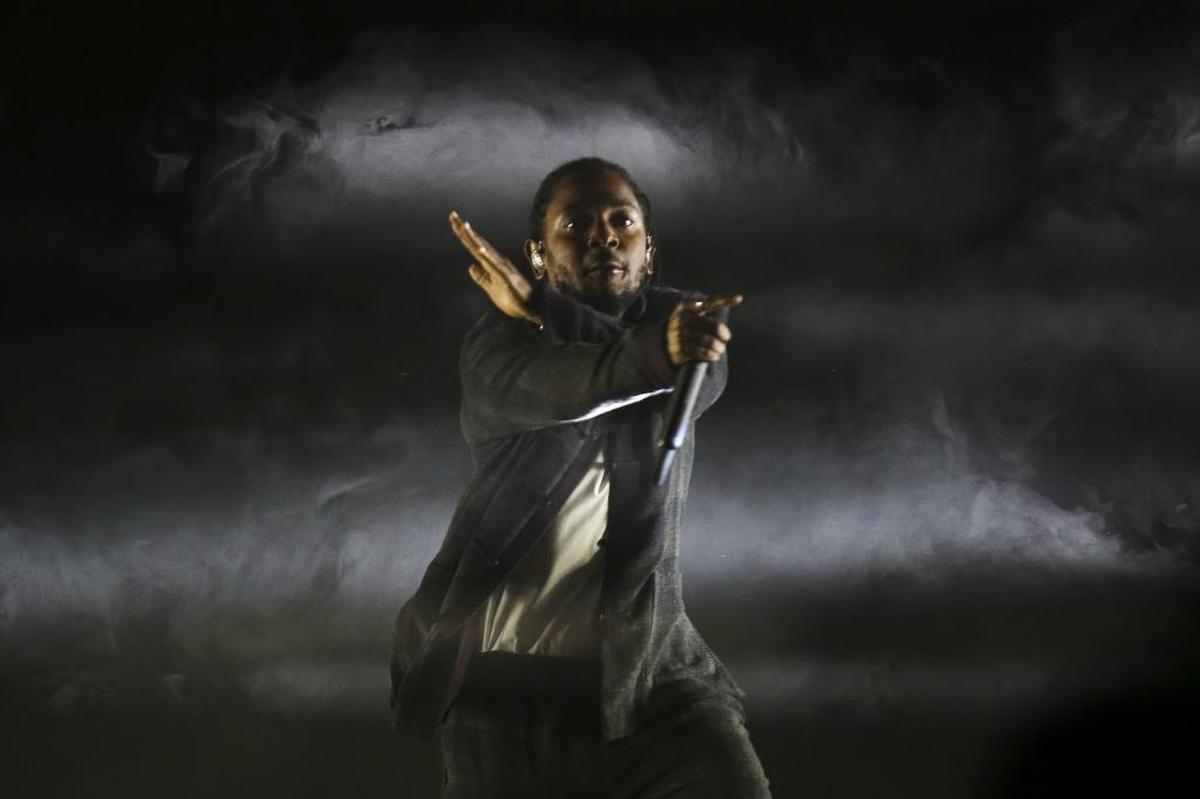 In this photo, Kendrick Lamar performs at the Rolling Loud Festival in downtown Miami last May.