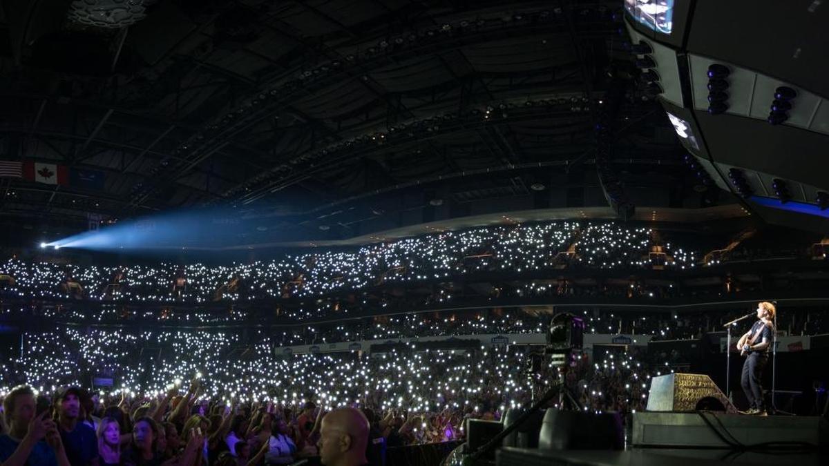 Ed Sheeran performs at Spectrum Center in Charlotte on Sunday night.