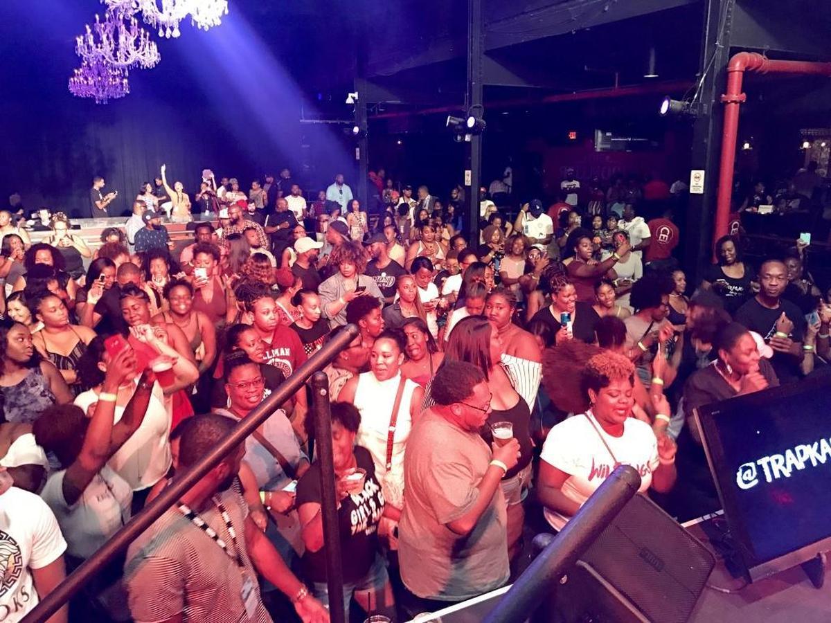 The crowd at Trap Karaoke in mid-July at The Fillmore.
