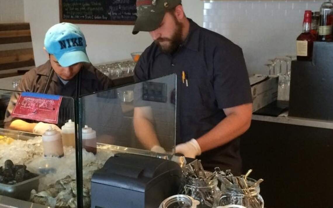 Oysters shucked by a master at Rocksalt