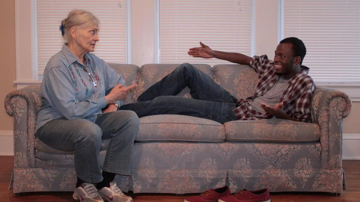 
Keon Wilson and Marilyn Carter as grandson Leo and grandmother Vera in 4000 Miles.

