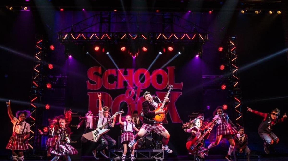 Rob Colletti stars as Dewey Finn, the character originated by Jack Black, in the musical version of "School of Rock," which also stars child actors that really jam.