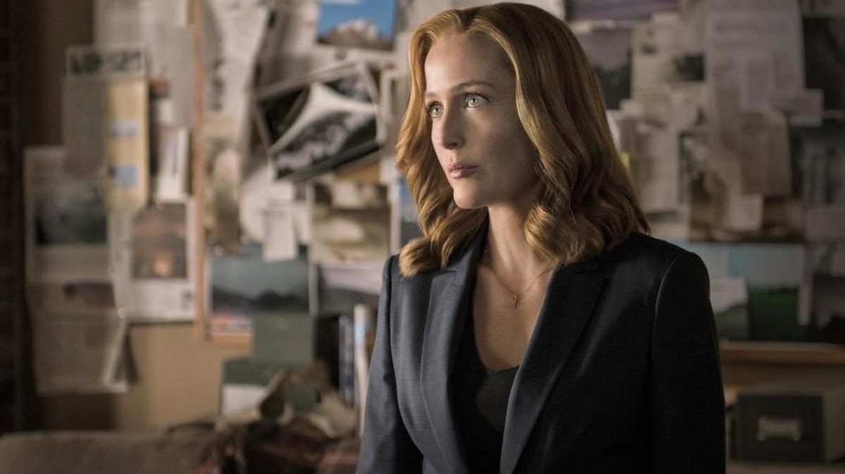 Gillian Anderson in the season finale of “The X-Files” on Fox.