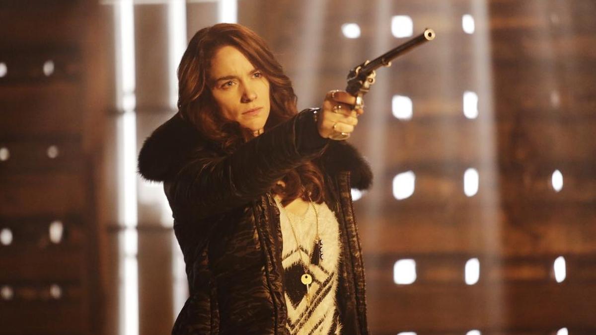 Melanie Scrofano as Wynonna Earp in the Syfy series “Wynonna Earp.”