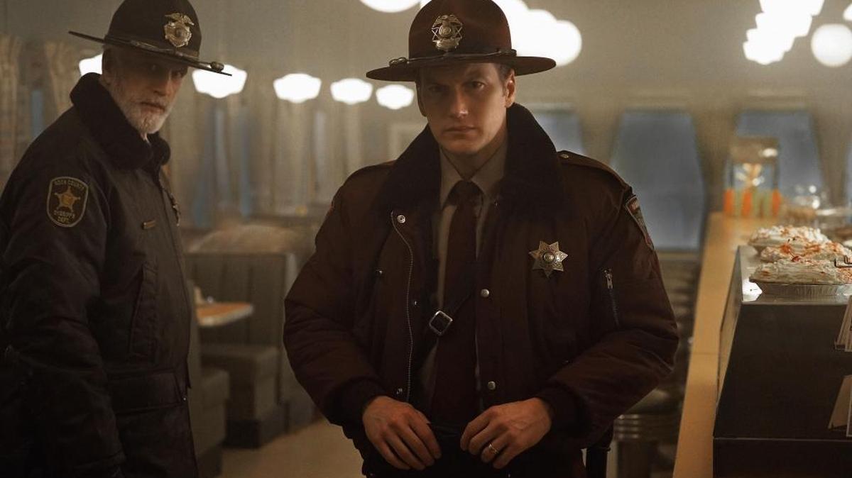 
Ted Danson (left) as Hank Larsson and Patrick Wilson as Lou Solverson in the season premiere of “Fargo.”
