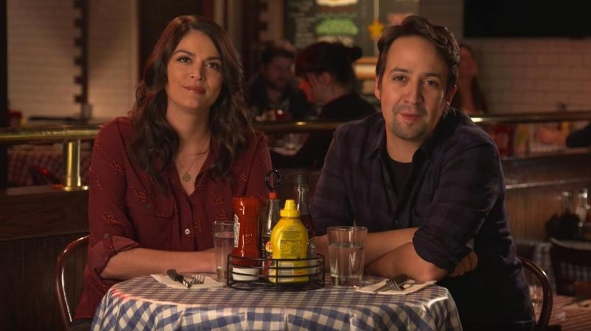 “Saturday Night Live” cast member Cecily Strong, left, with this week’s host, Lin-Manuel Miranda of “Hamilton” fame.