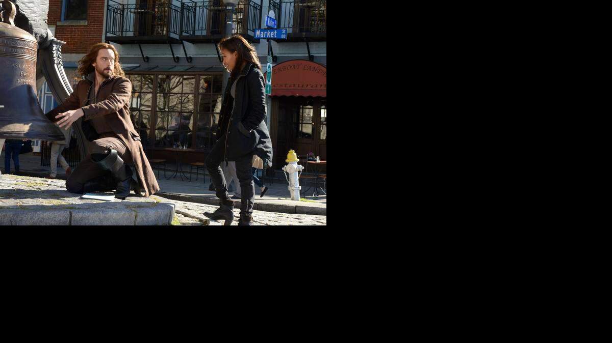 
Tom Mison (left) as Ichabod and Nicole Beharie as Abbie in “Sleepy Hollow.” 


