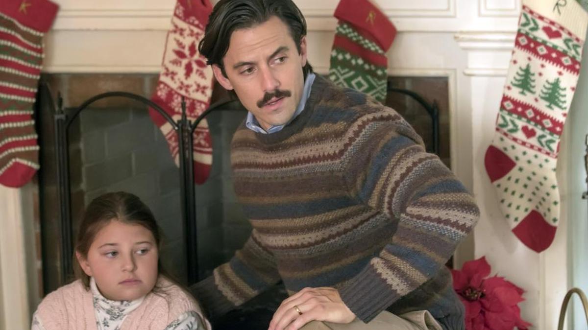 (L-R) Mackenzie Hancsicsak as 8-year-old Kate and Milo Ventimiglia as Jack in “This is Us” on NBC.