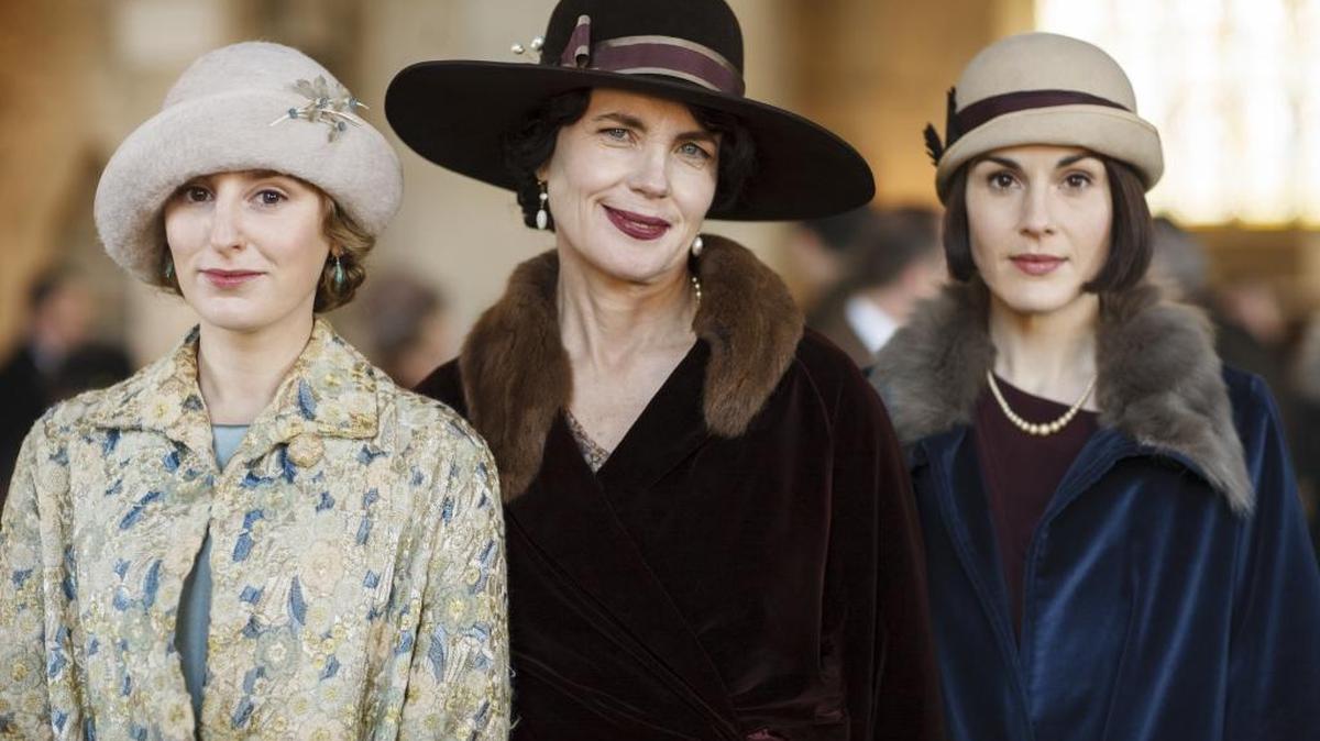 (L-R): Laura Carmichael as Lady Edith Crawley, Elizabeth Mcgovern as Cora, Countess of Grantham and Michelle Dockery as Lady Mary Crawley in “Downton Abbey.”