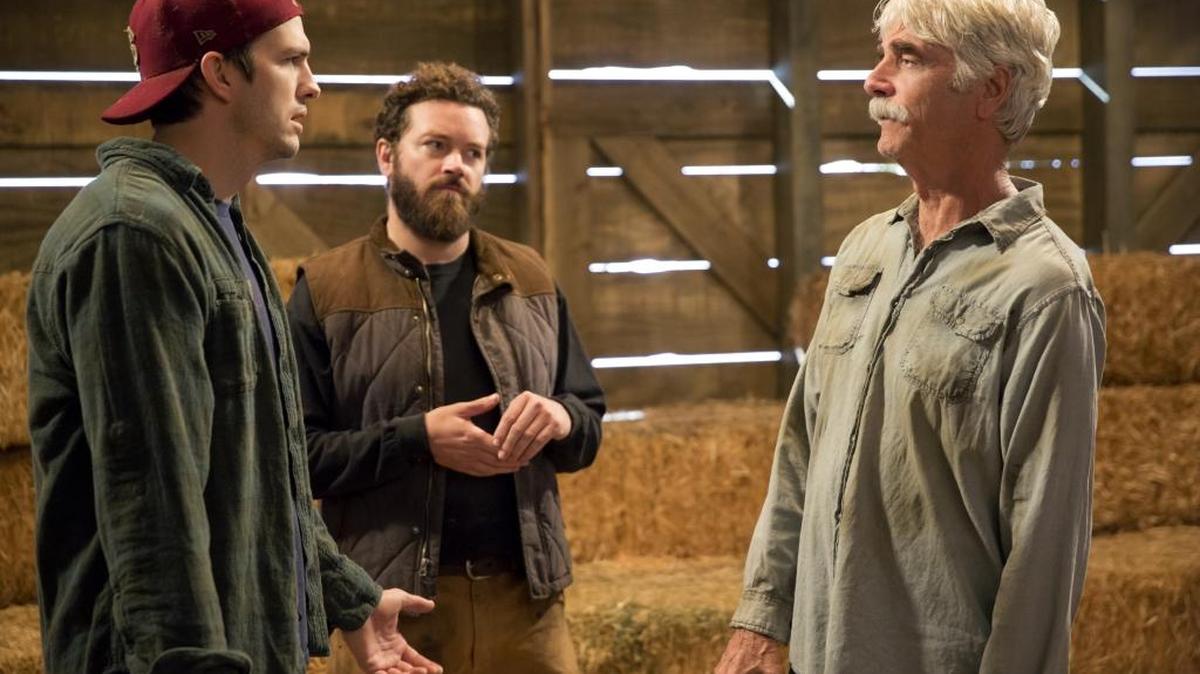 (L-R): Ashton Kutcher, Danny Masterson and Sam Elliott in “The Ranch” on Netflix.