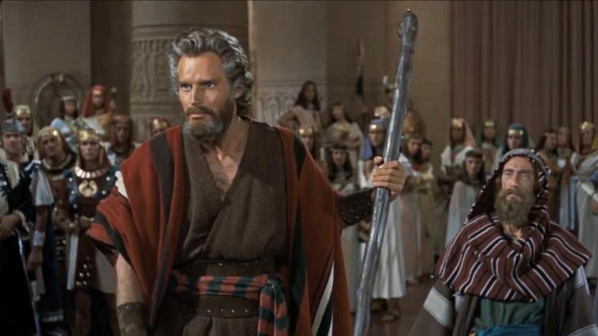 Charlton Heston as Moses in “The Ten Commandments.”