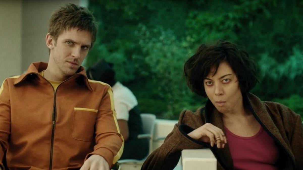 Dan Stevens, left, and Aubrey Plaza in “Legions” on FX.