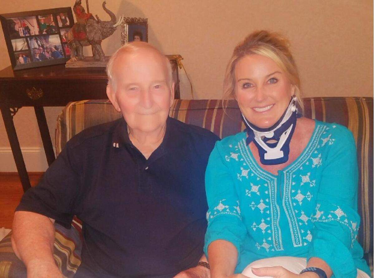 Tobe Childers and his daughter Heather recovering at home in Charlotte.