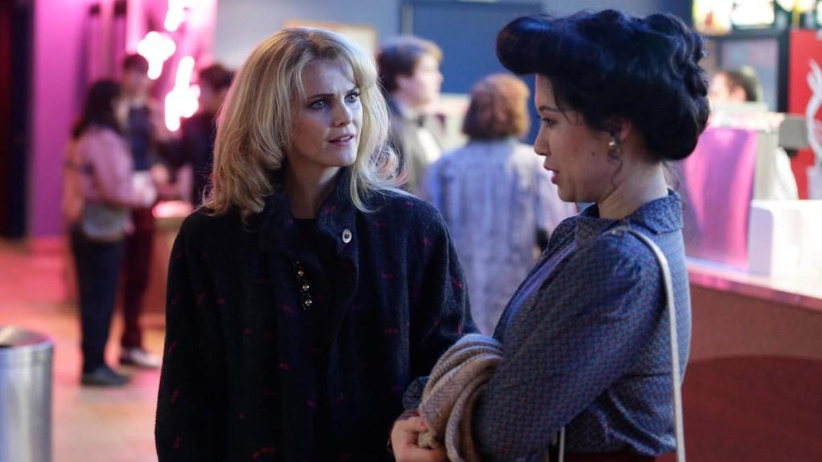 Keri Russell (left) as Elizabeth Jennings in her “Patty” persona, and Ruthie Ann Miles as Young-Hee in “The Americans” on FX.