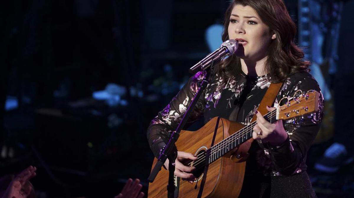 Seventeen-year-old Shannon O'Hara of Mooresville performs "Unconditionally" in front of a live crowd and the judges, as shown on Monday night's episode of "American Idol."
