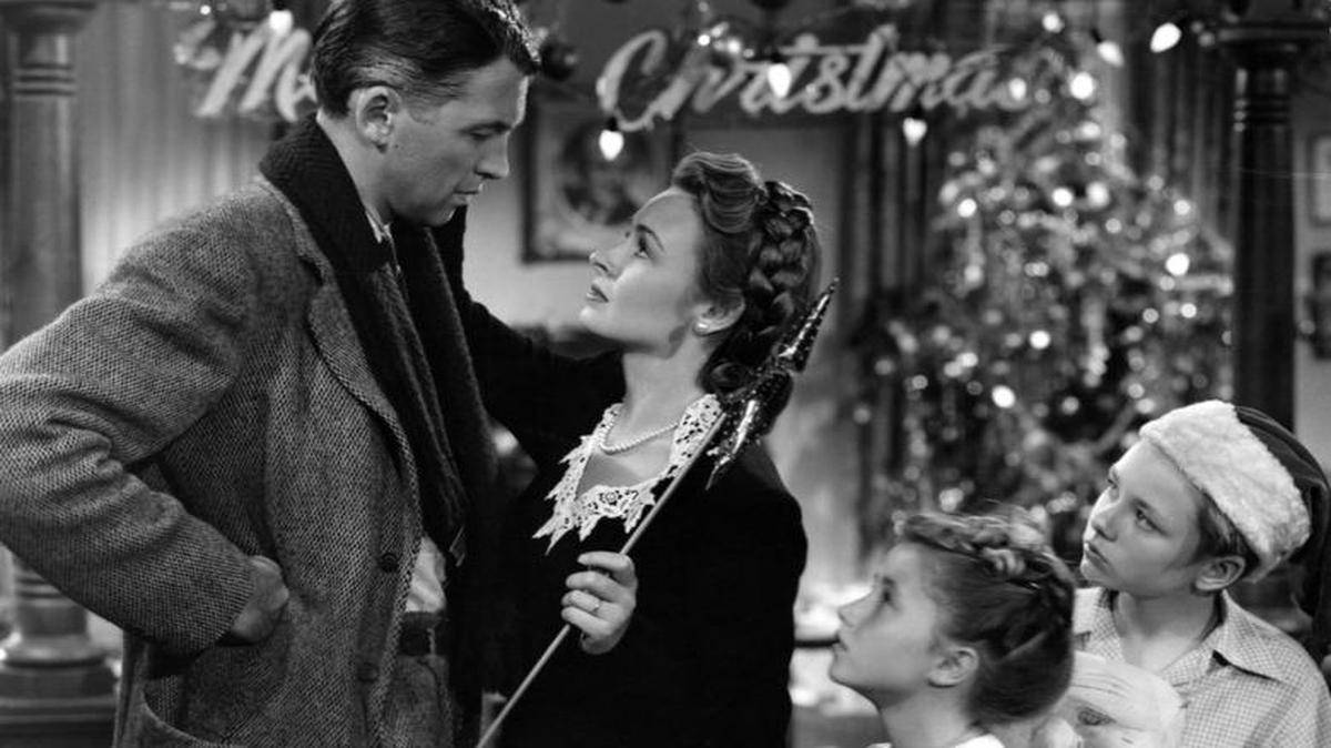 Jimmy Stewart and Donna Reed star in Frank Capra’s “It’s a Wonderful Life.”