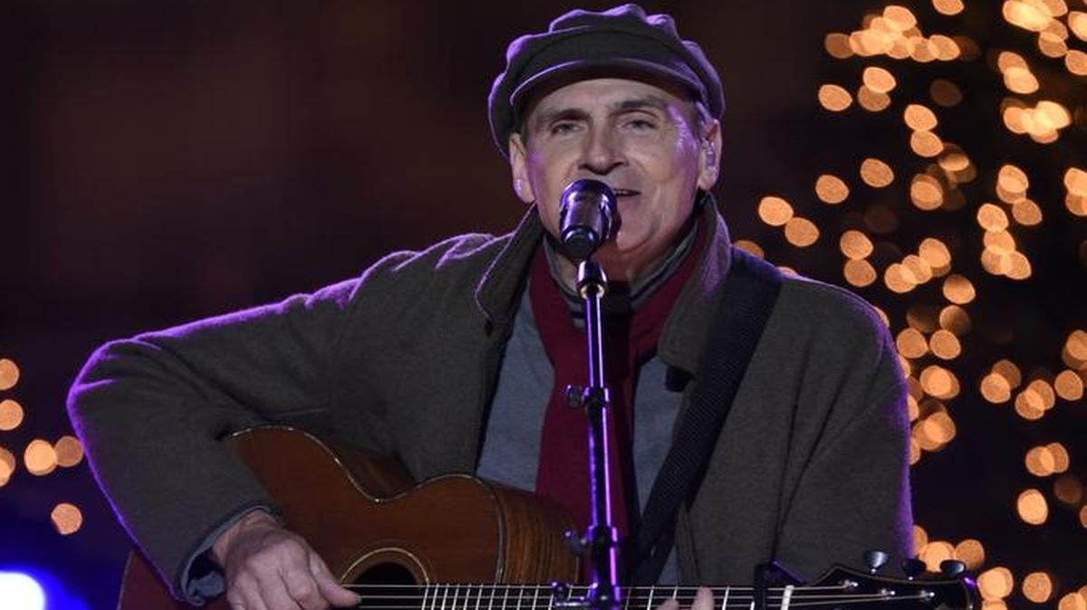 James Taylor rehearses for NBC’s “Christmas in Rockefeller Center.”