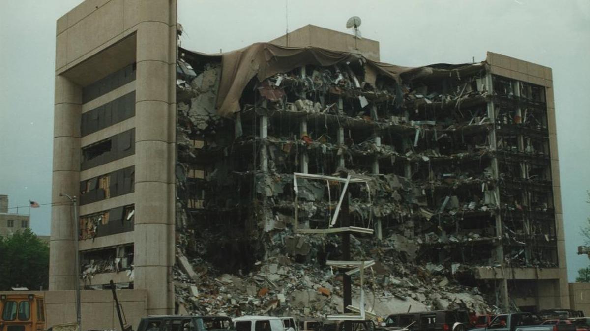 The Alfred P. Murrah Federal Building after the bombing (April 19, 1995).