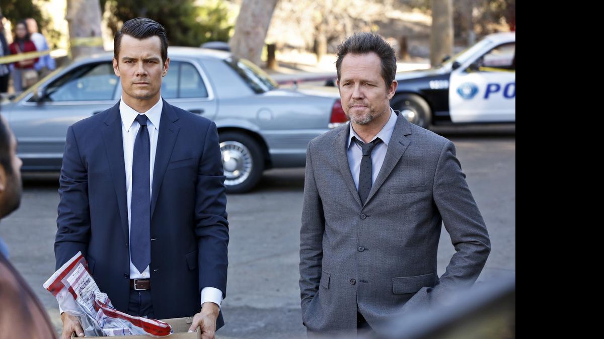 
Josh Duhamel (left) and Dean Winters in the CBS drama “Battle Creek.” 
