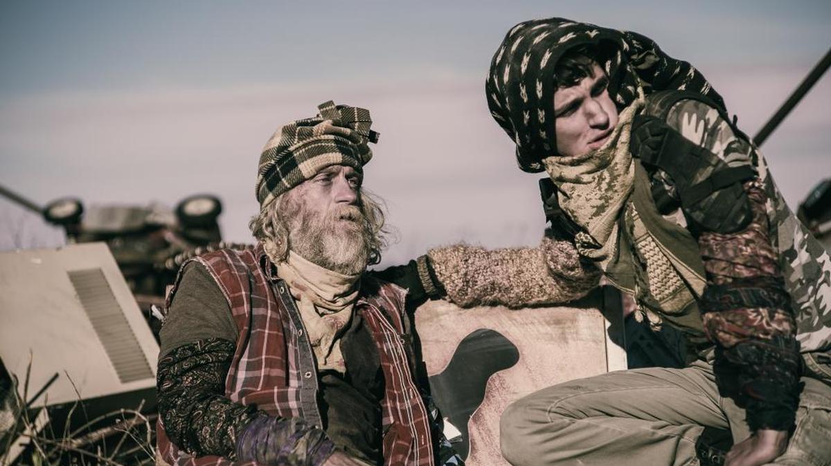 
 Russell Hodkinson (left) as Doc and Nat Zang as 10K in Syfy’s “Z Nation.” 

