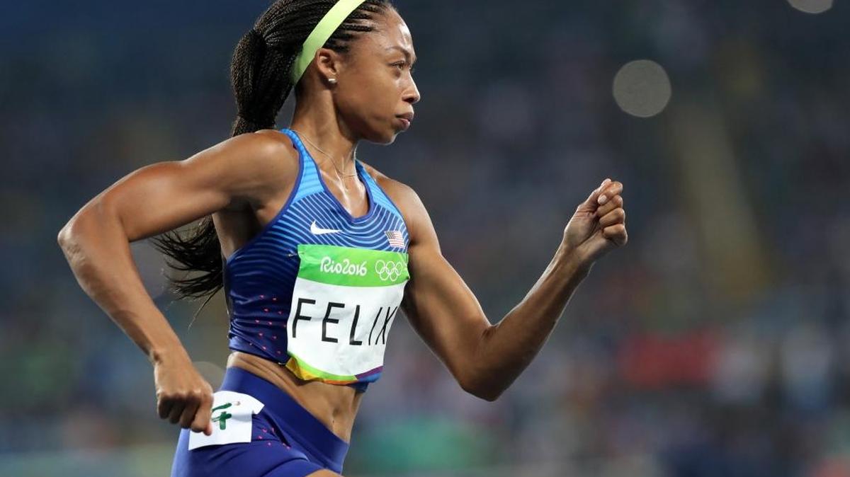 United States' Allyson Felix competes in the women's 400-meter final during the athletics competitions of the 2016 Summer Olympics at the Olympic stadium in Rio de Janeiro, Brazil, Monday, Aug. 15, 2016.