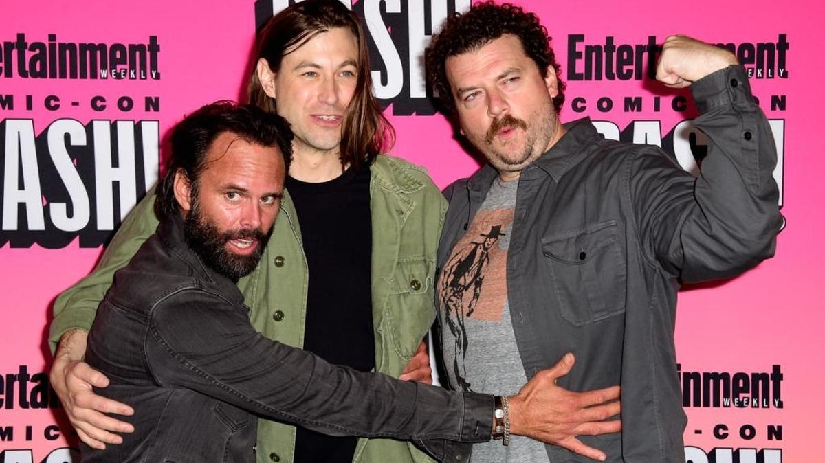 (L-R) Actors Walton Goggins, creator Jody Hill and creator/actor Danny McBride attend Entertainment Weekly's Comic-Con Bash held at Float, Hard Rock Hotel San Diego on July 23, 2016 in San Diego, California sponsored by HBO.
