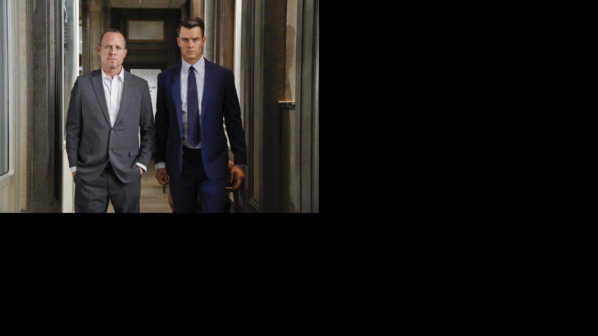 
Dean Winters (left) as Det. Russ Agnew and Josh Duhamel as Special Agent Milton Chamberlain in the new CBS show “Battle Creek.” 
