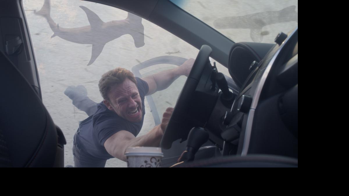 
 Ian Ziering as Fin Shepard in Syfy’s “Sharknado 3: Oh Hell No!” 
