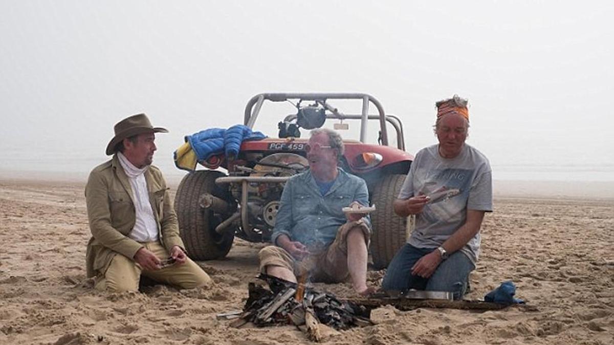 (L-R): Richard Hammond, Jeremy Clarkson and James May in an episode of “Grand Tour” on Amazon Prime.