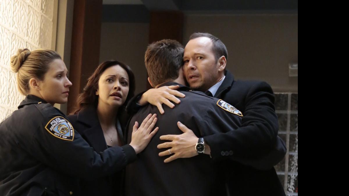 
(L-R): Vanessa Ray as Eddie Janko, Marisa Ramirez as Det. Maria Baez, Will Estes as Jamie Reagan, and Donnie Wahlberg as Danny Reagan on CBS’ “Blue Bloods” season finale.

