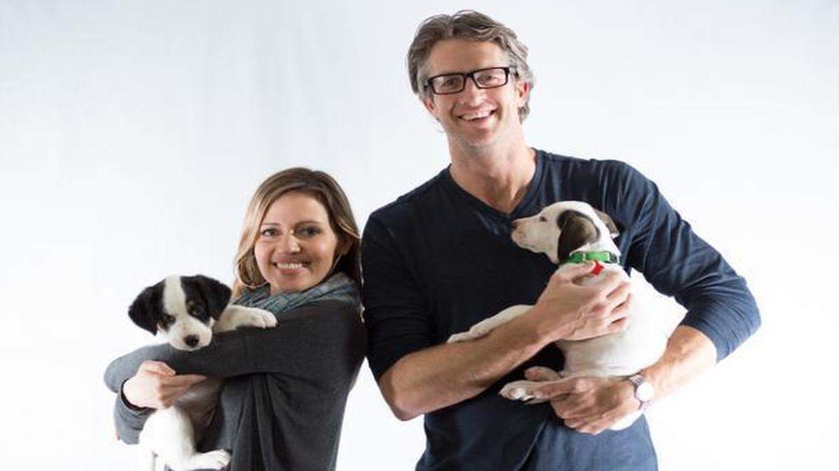
The new reality series “The Holderness Family” follows the Raleigh family as they make videos for clients. One of their first clients is a nonprofit animal rescue group out of Holly Springs, Pawfect Match. Pictured here: Kim Holderness (left) and Penn Holderness.
