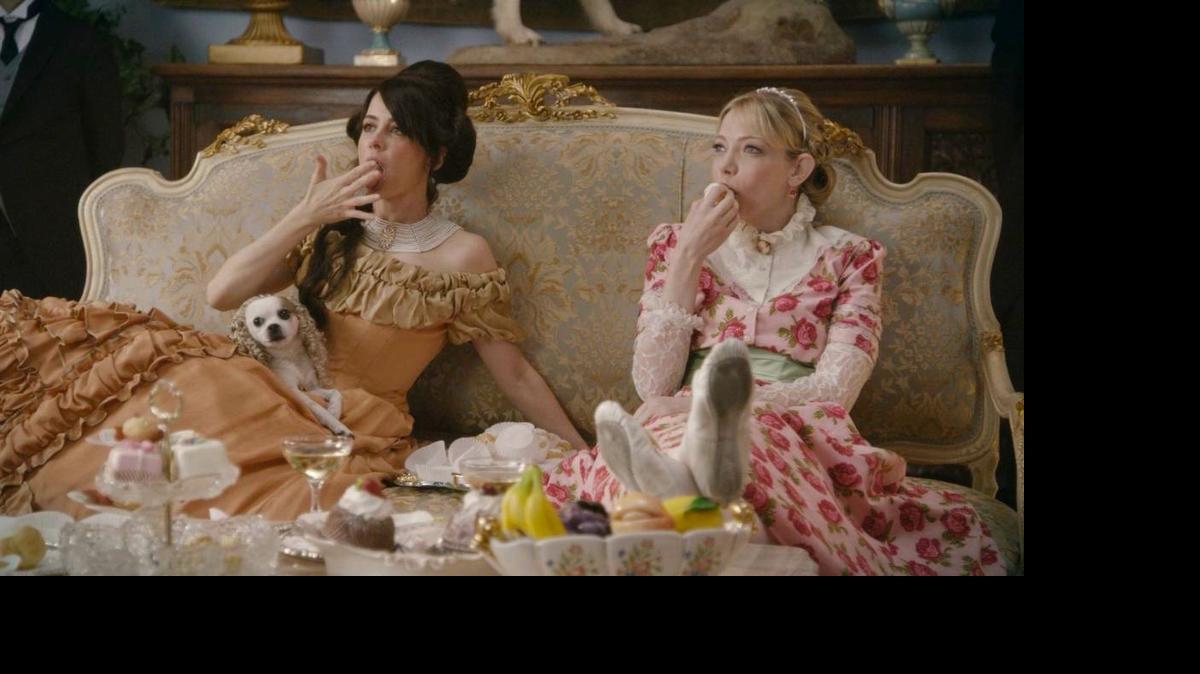 
Nathasha Leggero (left) and Riki Lindhome star in the American period spoof “Another Period” on Comedy Central. 
