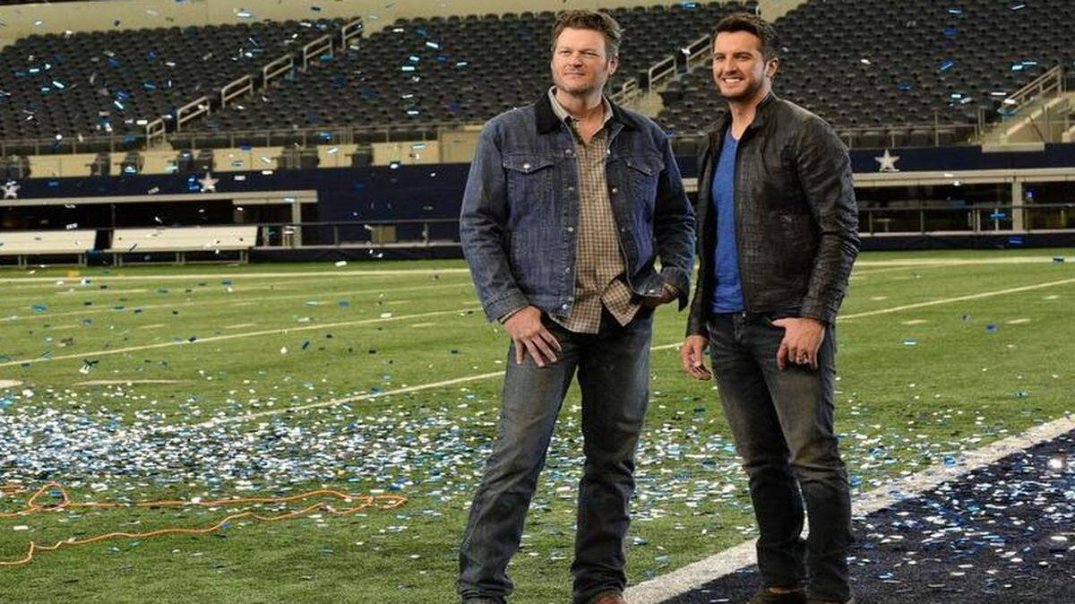 
Co-hosts and nominees Blake Shelton (left) and Luke Bryan will each perform at the “50th Annual Academy Of Country Music Awards” on CBS. 
