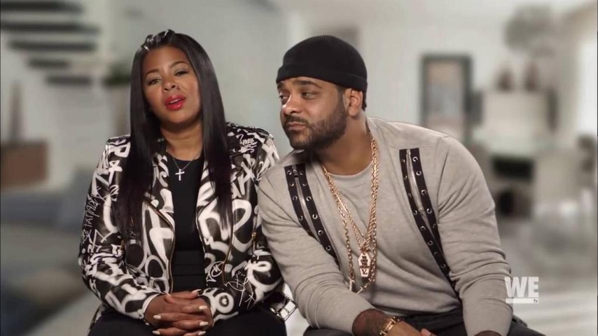 Jim Jones, right, and fiance Chrissy Lampkin star in the new reality series “Jim & Chrissy: Vow or Never” on WEtv.